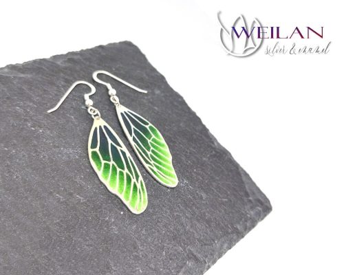 Wings - Dragonfly - ezüst ajour tűzzománc fülbevaló 