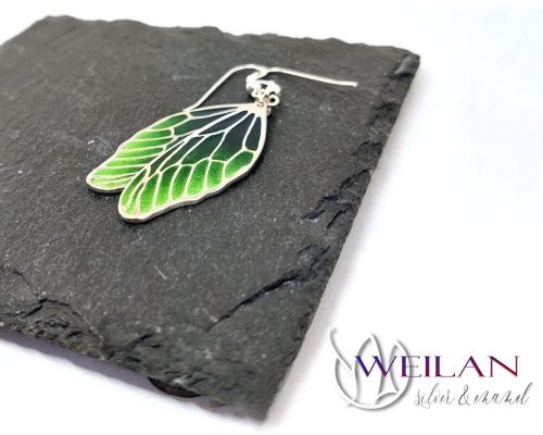 Wings - Dragonfly - ezüst ajour tűzzománc fülbevaló 