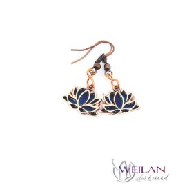 Lótusz bronz tűzzománc fülbevaló