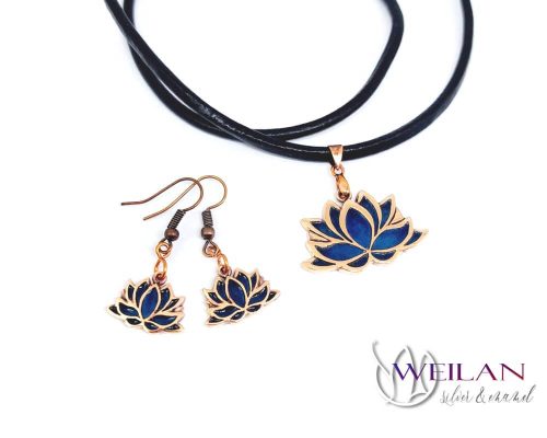 Lótusz bronz tűzzománc szett