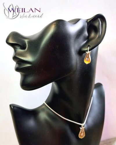 Pántlika ezüst tűzzománc szett viselése