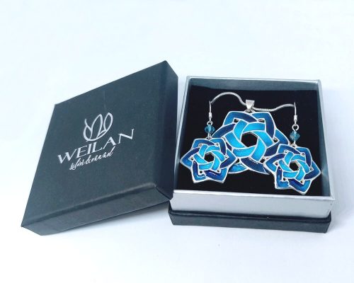 Kelta - Druida ezüst tűzzománc szett WEILAN díszdobozban