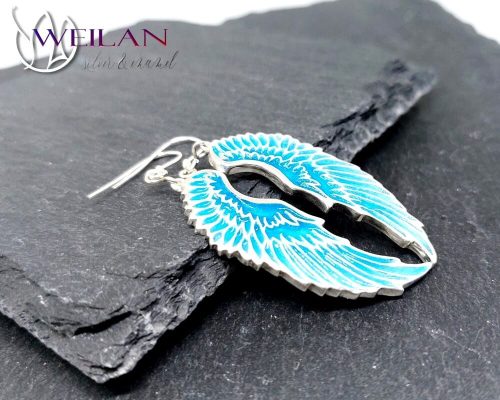 Angyalszárny - ezüst tűzzománc fülbevaló