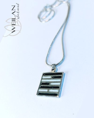 " Pepita "  tűzzománc medál, fekete-fehér - UTOLSÓ DARAB