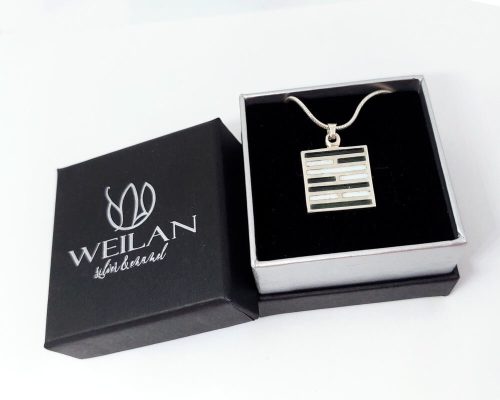 " Pepita "  tűzzománc medál, fekete-fehér - UTOLSÓ DARAB