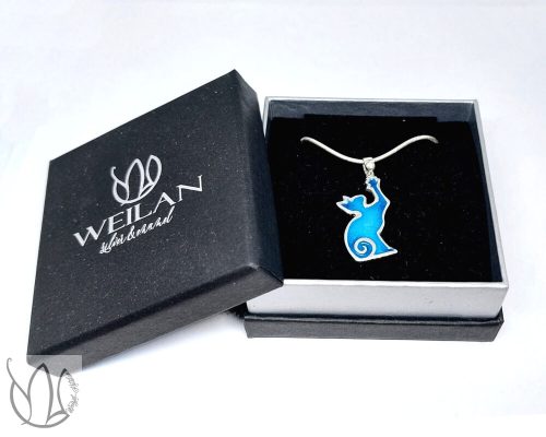 Cats - Szfinx cica ezüst tűzzománc medál Weilan díszdobozban
