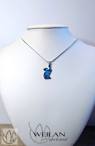 Cats - Szfinx cica ezüst tűzzománc medál viselése