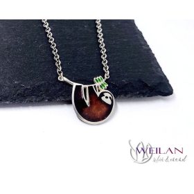 Lajhár Ludwig - ezüst tűzzománc nyakék, ezüst láncon