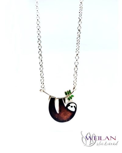 Lajhár Ludwig - ezüst tűzzománc nyakék, ezüst láncon