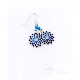 Mandala ezüst ajour tűzzománc fülbevaló