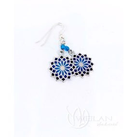 Mandala ezüst ajour tűzzománc fülbevaló