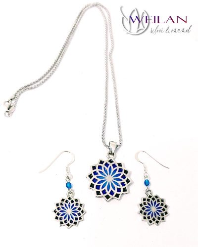 Mandala ezüst ajour tűzzománc szett