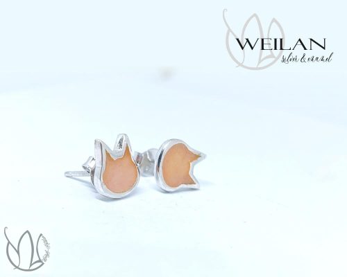 Karnevál - Cicafej ezüst tűzzománc fülbevaló