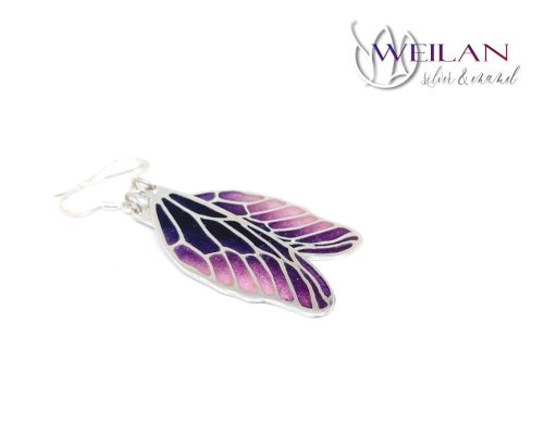 Wings - Dragonfly - ezüst ajour tűzzománc fülbevaló 