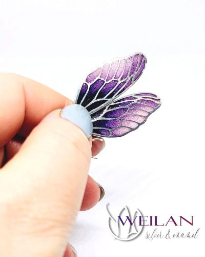 Wings - Dragonfly - ezüst ajour tűzzománc fülbevaló 