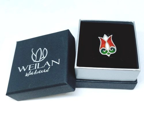 Mátkám ezüst tűzzománc kitűző "pin" Weilan díszdobozban