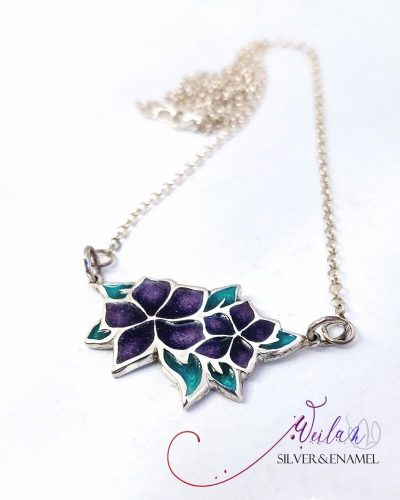 Flora - Nefelejcs ezüst, tűzzománc nyakék