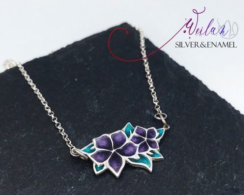 Flora - Nefelejcs ezüst, tűzzománc nyakék