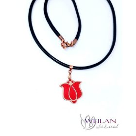 Tradició - Matyó - Tulipán bronz tűzzománc medál