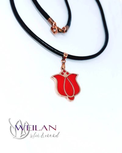 Tradició - Matyó - Tulipán bronz tűzzománc medál