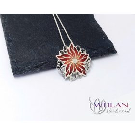 Flora - Borzaskata ezüst tűzzománc medál OG