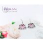 Lotus - 925 sterling Silver Enamel Earrings (pink - rose)