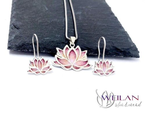 Mandala ezüst ajour tűzzománc szett