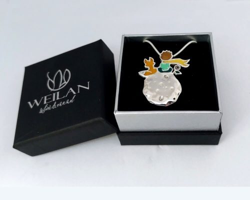 A kis herceg - ezüst tűzzománc medál  WEILAN díszdobozban