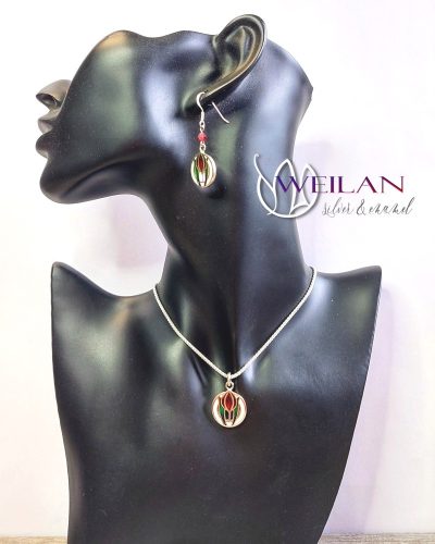 Körtánc ezüst tűzzománc szett viselése