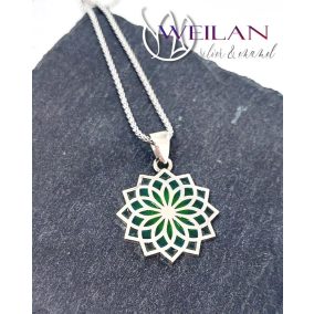 Mandala ezüst tűzzománc medál