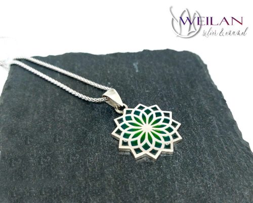 Mandala ezüst tűzzománc medál