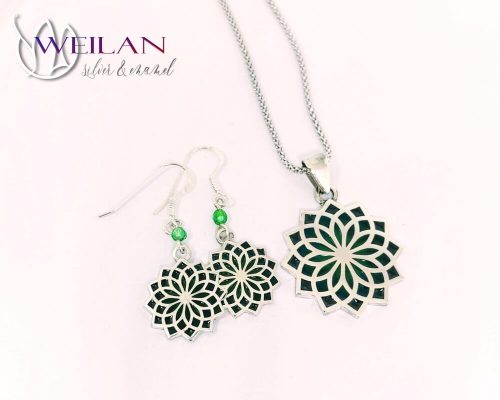 Mandala ezüst tűzzománc szett