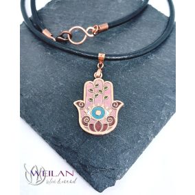 Hamsza bronz tűzzománc medál