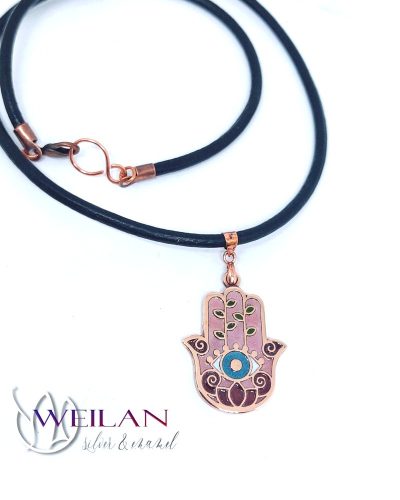 Hamsza bronz tűzzománc medál