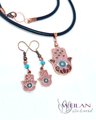 Hamsza bronz tűzzománc szett