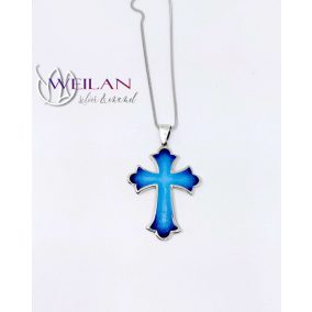 Klasszikus ezüst tűzzománc kereszt medál OG