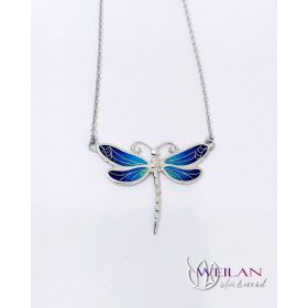 Szitakötő - ezüst tűzzománc, rekeszzománc nyakék