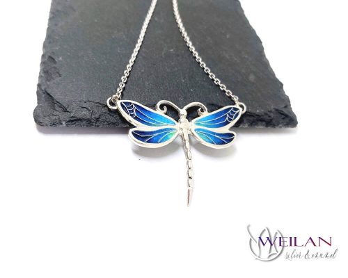 Szitakötő - ezüst tűzzománc, rekeszzománc nyakék