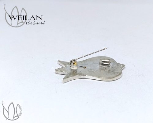Hej'tulipán - Mátkám ezüst tűzzománc kitűző hátoldala