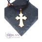Klasszikus bronz tűzzománc kereszt medál, tűzzománc feszület viselése