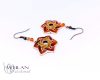 Druid - Bronze Enamel Earrings (red-gold)