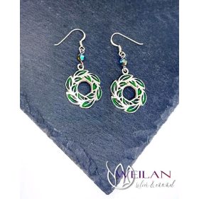 Leaf - Laurus / Babér ezüst tűzzománc fülbevaló