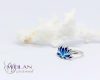 Lotus - 925 sterling Silver Enamel Ring (turquoise blue) size 57
