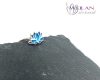 Lotus - 925 sterling Silver Enamel Ring (turquoise blue) size 57