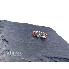 my Valentine - Szívdobbanás ezüst tűzzománc fülbevaló