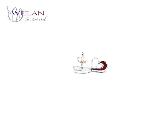 my Valentine - Szívdobbanás ezüst tűzzománc fülbevaló
