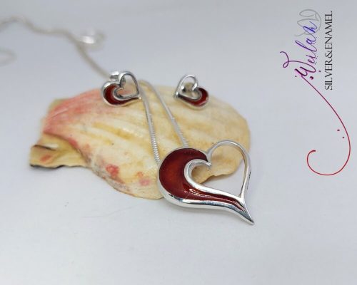 my Valentine - Szívdobbanás ezüst tűzzománc szett