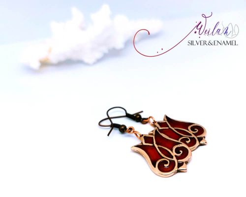 Hej'tulipán - Mátkám bronz tűzzománc fülbevaló 1