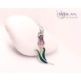 Hej'tulipán - Virágszálam ezüst tűzzománc medál