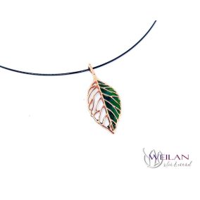 Leaf - Fagus / Bükk bronz tűzzománc medál OG